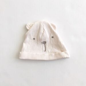 Babygap ribbed bear face beanie EUC 6-12 months